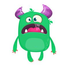 an angry green monster with horns on his head