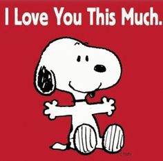 a cartoon dog with the words i love you this much