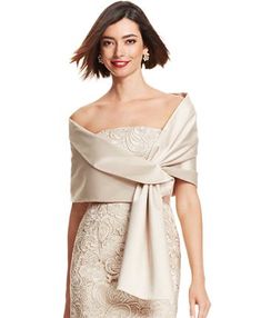 Adrianna Papell Charmeuse Shawl & Reviews - Women's Brands - Women - Macy's Satin Shawl, Evening Shawls, Mother Of The Bride Dresses Long, Bolero Shrug, Dress With Shawl, Mother Of Groom Dresses, Wedding Wraps, Mother Of Groom, Groom Dresses