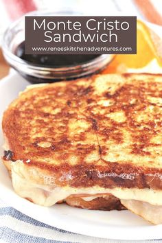 a grilled cheese sandwich on a white plate