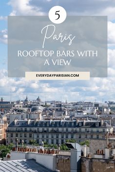 paris rooftop bars with the text overlay that reads 5 paris rooftop bars with a view