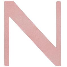 the letter n is made up of pink paper and has a thin line on it