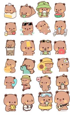 the bear stickers are all different colors