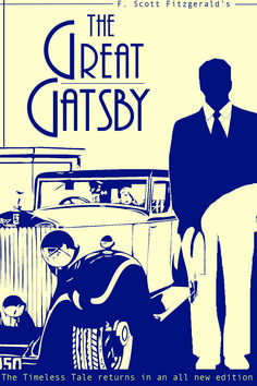 the great gatsby movie poster with an old car and a man in a suit