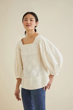 puff sleeve – Amour Vert Nyc Model, Cream Tops, Sustainable Fashion Brands, Puff Sleeve Blouse, Shirts Blouses, Fall Fashion, Sustainable Fashion, Fashion Brand