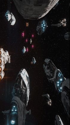 an image of some space ships in the air