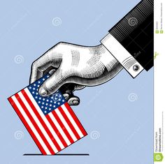 a hand holding an american flag