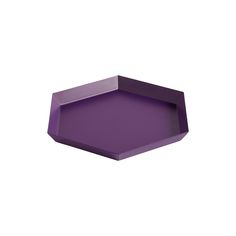 a purple hexagonal tray on a white background