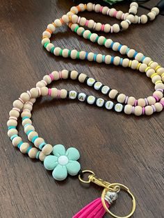 Made by Beach Bestie Beads Silicone beads and rose gold clasp breakaway clasp on nylon cord How To Make Silicone Bead Keychain, Silicone Bead Crafts, Beading Business, How To Make Silicone, Junior Kindergarten, Bag Tassels, Crafts Beads