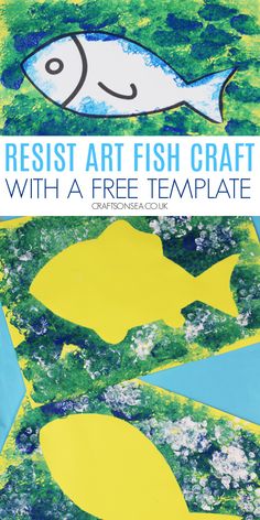 an art project for kids to make with paper and glue, including fish on the water