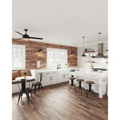 Williston Forge 52'' Diaundra 3 - Blade Standard Ceiling Fan with Wall Control and Light Kit Included | Wayfair Farmhouse Wall Lighting, Outdoor Wall Mounted Lighting, Rustic Porch, Single Handle Kitchen Faucet, Industrial Modern, Hanging Pendant Lights, Wall Mounted Light, Kitchen Handles