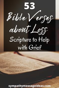 an open bible with the title 53 bible verses about less scripture to help with guilt