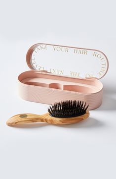 What it is: A natural hair and scalp care tool with 100% boar bristles, specially developed to nourish and protect thick or curly hair. The petite brush size is perfect to accompany you daily or on your travels.Who it's for: Ideal for thick and curly hair types.What it does: The brush features a bristle application and design for thick or curly hair. Finally, a boar bristle brush without nylon tips that delivers maximum results. Boar bristles are the only fiber capable of providing real benefits Boar Bristle Brush, Curly Hair Types, Bristle Brush, Scalp Care, Olive Wood, Silver Hair, Hair Types, Hair Brush, Natural Oils