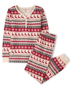 NOTE: Please reference adult size chart for this item. FABRICATION: 100% rib-knit cotton, allover reindeer fairisle, imported PAJAMA TOP: Half-button placket, crew neck, long sleeves with rib-knit banded cuffs PAJAMA BOTTOMS: Pull-on elasticized waistband with non-functional buttons, rib-knit banded cuffs We're making a difference! We've proudly partnered with Better Cotton to improve cotton farming globally. When you buy cotton styles from us, you're helping to support sustainable cotton farming. Learn more at bettercotton.org/massbalance. OEKO-TEX® STANDARD 100 Certified OEKO-TEX® Certification Number: 22.HIN.11428 HOHENSTEIN HTTI Womens Matching Family Christmas Long Sleeve Reindeer Fairisle Cotton Henley Pajamas - Gymmies | Gymboree | Womens | Matching Family Reindeer Fairisle Cotton H Christmas Pajamas Women Cute, Christmas Picture Outfits, Holiday Photo Outfits, Holiday Photos Outfits, Christmas Pictures Outfits, Kids Pajamas Girls, Womens Christmas Pajamas, Christmas Pj, Family Holiday Photos