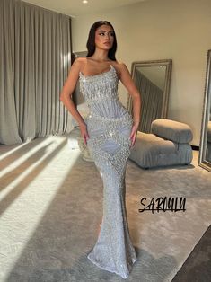 Corset Mermaid Evening Dress Silver Beading Crystals Bride Robe Party Strapless Formal Gown Silver Corset Dress, Formal Dress Designs, Silver Rhinestone Dress, Orange Long Dresses, Elegant Green Dresses, Class Of 2028, Boujee Dresses, Md Dresses, Historical Gowns