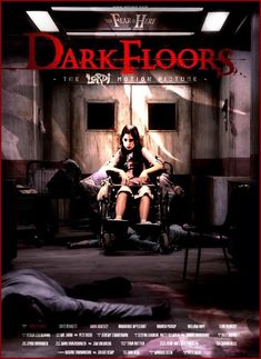 a movie poster for dark floors with a woman sitting in a chair on the floor