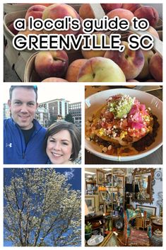 a collage of photos with the words local guide to greenville, sc