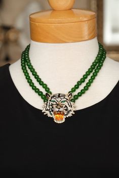 Jade Tiger Short Necklace Tiger Necklace, Fun Accessories, Magnolia Pearl, Short Necklace, Signature Collection, Tee Dress, Jade, Gift Card, Quick Saves