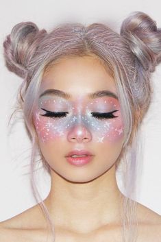 Fairy Fantasy Makeup, Unicorn Makeup Halloween, Fairy Make-up, Halloween Makeup For Kids, Make Up Diy, Fantasy Make-up, Halloweenský Makeup, Makeup Cantik