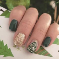 PRICES MAY VARY. Christmas Press on Nails: Christmas green press on nails with gold glitter pattern make you look more charming. Easy to create a Christmas happy atmosphere during Christmas time. Package Include: You will receive 24pcs Christmas fake nails, 24pcs double-side glue stickers, 1pcs nail file, 1 wooden stick, don’t need to purchase anything else. High Quality: These short press on nails with designs are made of healthy ABS material, they have no odor and will not harm your body or nails. Not easy to break, you can use them with confidence. Easy to use: After trimming and cleaning your natural nails, select the right sizes of our high quality nails and apply our nail adhesive tape on, then press on your nails for 20 seconds. Now you have beautiful new Christmas nails. Perfect Ch Nails With Gold Glitter, Green Press On Nails, Nails With Gold, Nails Short Square, Nails Holiday, Press On Nails Short, Holiday Nail, Nails Christmas