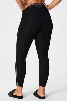 PureLuxe Ultra High-Waisted 7/8 Legging Fabletics black female Activewear >> Womens >> Bottoms >> Leggings >> 7/8s PureLuxe regular Yoga and Studio 4-Way Stretch Buttery-soft with an extra-high rise Solid Color Leggings With 4-way Stretch For Sports, Black Thigh-high Elastane Leggings, Cheap Full-length Women's Leggings, Black Full-length Comfort Stretch Leggings, Black Breathable 4-way Stretch Leggings, Fabletics Leggings, Downward Facing Dog, Range Of Motion, Photo Colour