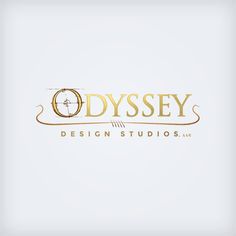 the logo for dyssey design studios, which has been designed to look like an old