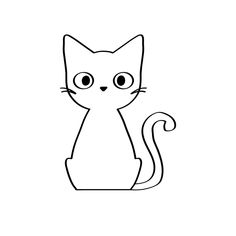 a black and white drawing of a cat