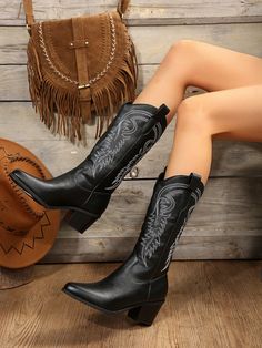 Negro  Collar     Embellished Boots For Women Cowboy, Cowgirl Boots Black, Cowboy Boots Black, Botas Cowboy, Black Western Boots, Women's Equestrian, Equestrian Boots, Western Boots Women