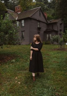 Alcott Dress in Ebony Linen-Preorder Homesteading Fashion, Ranch Architecture, Modest Feminine, End Of December, Becoming Her, Donna Tartt, The Simple Life, Cute Dress Outfits, Dark Cottagecore