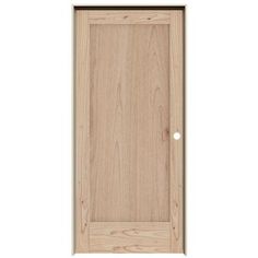 a wooden door on a white background