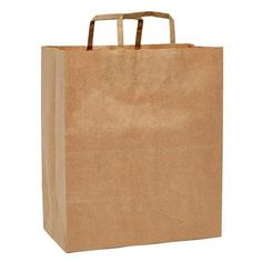 a brown paper bag on a white background with clipping for the handles and sides