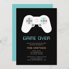 a video game controller birthday party card