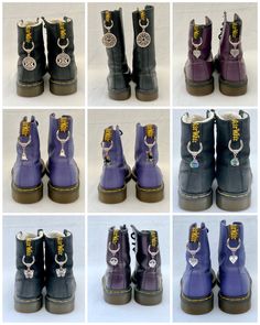 "Welcome to some of my selection of Doc Marten charms 🤗 LISTING REVAMPED 04.11.2023 - I hope you like the new style! For ease of searching the listings I shall tag them as \"Docs Pentagram\", \"Docs Skull\" etc.  Your search within the shop should bring up what you are looking for using the search style as above.  If not, then I may not yet have it listed. I shall keep adding listings as quickly as possible!  If there is something specific you require, please do message me and I shall see if I have a pendant readily available or order it in for you. Fitted with a stainless steel jump ring (for strength and longevity) onto a silver tone alloy decorative pendant bail and mounted on a platinum coloured zinc alloy spring O Rings measuring approximately 27mm outer diameter, 4mm thick with a 20 Dm Boots, Martens Outfit, Dr Martens Outfit, Rave Clothes, Pendant Bail, Doc Martens Boots, Doc Marten, Pendant Bails, Bring Up