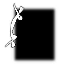 an abstract black and white photo with the shape of a person holding a knife in their hand