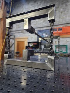 a large metal object on top of a table