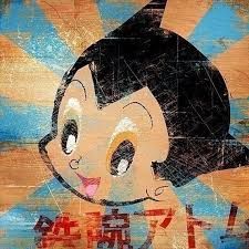 an image of a cartoon character painted on wood