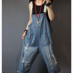 Purchased On Amazon Never Worn. Now Too Big For Me. Description In Photos Nwot Blue Baggy Overalls, Plus Size Ripped Jeans, Spring Denim, Jeans Overall, Outfit Trends, Overalls Women, Denim Overalls, Denim Jumpsuit, Cropped Denim