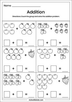 the addition worksheet for preschool