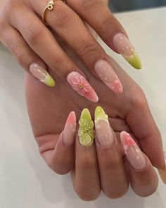 #summernails #cutesummernails 3d Nail Art Summer, 3d Nail Ideas, Spring Gel X Nails, Cute 3d Nails, Flower 3d Nails, 3d Flower Nails Acrylics, Nails 3d Designs, Pink 3d Nails, Nails Design 3d