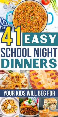 These easy school night dinners will have your kids begging for seconds! The entire family will love these easy dinner ideas! Perfect for busy weeknights, these kid-friendly dinners include dorito casserole, chicken enchiladas, taco mac and cheese, chili cheese dog casserole, crack chicken slow cooker recipe, and more! Even picky eaters will love these back to school meals! Quick Fun Family Meals, Easy Weeknight Meals For Kids, Kid Dinners Ideas, Easy Meals For Kids Picky Eaters, Easy Kids Meals Dinner, Easy Weeknight Dinners For Kids, Easy Simple Dinner Recipes For Family, Easy Kid Dinners Picky Eaters