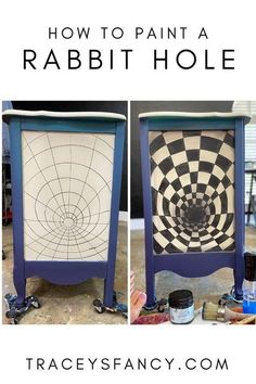 an image of how to paint a rabbit hole in the middle of a painting easel