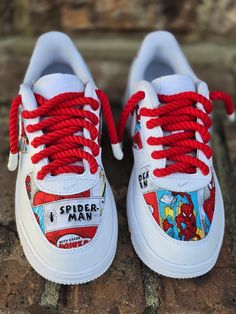 Spider-Man Nike Air Force 1, Custom AF1 Birthday Gift, Hand Crafted Custom Air Force 1 Men, Easy Shoe Painting Ideas, Spider Man Gifts, Custom Forces, Mens Air Force 1, Nike Shoes Photo, Sequin Sneakers, Spiderman Outfit, Custom Sneakers Diy