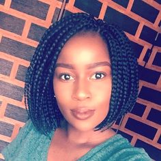 #LongBoxBraids Short Box Braids Bob, Bob Box Braids Styles, Short Bob Braids, Braids Bob, Box Braids Bob, Bob Braids Hairstyles, Blonde Box Braids, Nappy Hair, Short Box Braids