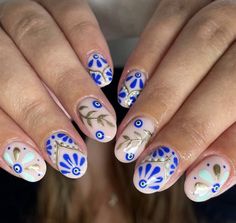 Beach Nail Art Designs, Truro Cornwall, Cute Nail Colors, Boho Nails, Natural Nail Designs, Magic Nails, Work Nails, Really Cute Nails