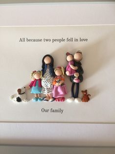 an image of family magnets on a white board with words all because two people fell in love