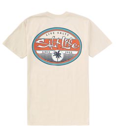 From Salt Life, this tee features:classic fitcrew neckshort sleevespullover styling"Salt Life" logo on the chestcircle-shaped graphic with "Salt Life" logo, graphic design and other verbiage on the backre-shrunk ringspun cotton jerseyMachine wash/tumble dryImported. Cabana Ideas, Surf Tee Shirt, Salt Life Shirts, Summer Job, Grand Turk, Logo Graphic Design, Church Camp, Life Logo, Surf Tee