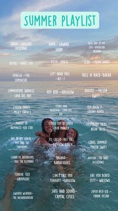 a poster with the words summer playlist on it