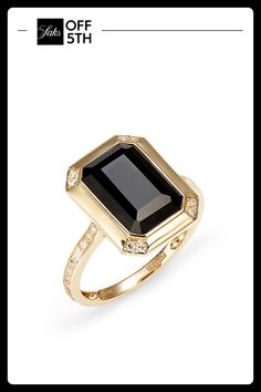 This Minimalistic Ring Crafted From Yellow Gold Is Adorned With Diamonds And Onyx. Onyx, 2.40 Tcw Diamond, 0.12 Tcw Diamond Color: Hi Diamond Clarity: I1-I2 14k Yellow Gold Made In Usa Size Width, About 0.51'' Please Note: Warranty Services Are Provided Exclusively By Effy, Saks Off 5th Is Not Responsible For These Services And Any Related Inquiries Or Claims Should Be Directed To Effy At So5repairs@effygroup.com. Center Core - Jewelry Trunk > Saks Off 5th. Effy. Size: 7. Gold And Onyx Ring, Gothic Engagement Ring Gold, Dark Engagement Ring, Hello 2024, Onyx Diamond Ring, Minimalistic Ring, Effy Rings, Art Deco Rings, Gothic Engagement Ring