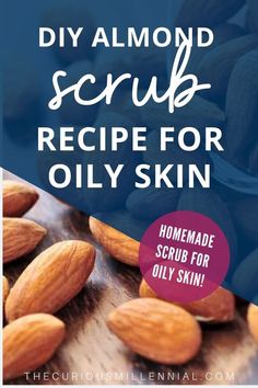 Looking for an easy face scrub recipe for acne? This post has a diy almond scrub recipe which will treat your acne and oily skin, giving you a soft and supple skin. Learn how to make this exfoliating face scrub recipe for lightening the skin and giving a natural glow. This homemade facial scrub has many benefits like reducing your blemishes and giving you a clear skin. #diybeauty #diy #scrub #exfoliating #oilyskincare