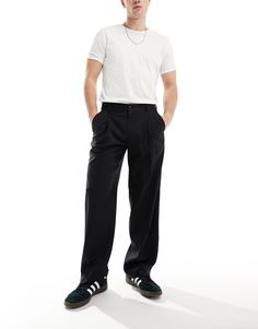 Pantalons et pantalon chino par Jack & Jones Sublime tes jambes Coupe classique Passants pour ceinture Fermeture sous patte Poches fonctionnelles Large Black Dress Pants Men, Black Suit Men, Mens Slacks, Black Pants Men, Mens Formal Wear, Smart Trousers, Event Outfit, Mens Dress Pants, Jean Accessories